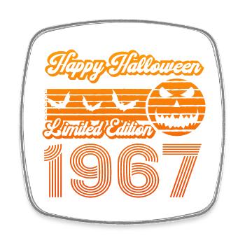 Halloween Pumpkin Birthday 1967 Vintage - Square fridge magnet - white - Front