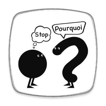 stop... pourquoi ? - Magnet carré - blanc - Devant