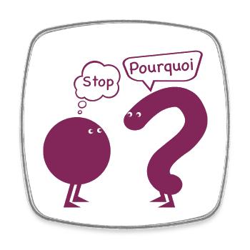 stop.. pourquoi ? - Magnet carré - blanc - Devant