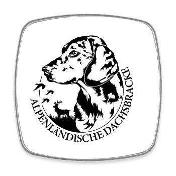 ALPENLÄNDISCHE DACHSBRACKE Hundeportrait Wilsigns - Viereckiger Kühlschrankmagnet - Weiß - Vorne