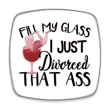 I Just Divorced - Square fridge magnet - white - Front