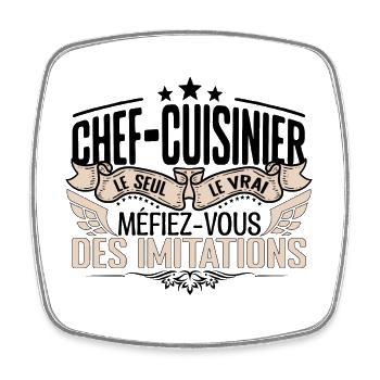 Cuisinier cadeau Cuisinier le vrai Cuisinier - Magnet carré - blanc - Devant