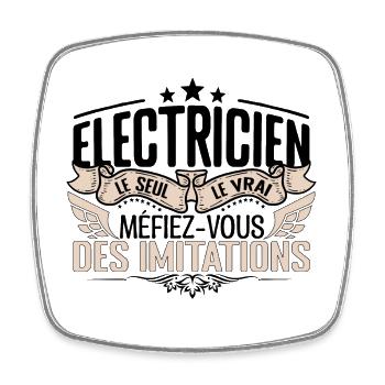 Électricien cadeau Électricien le vrai Électricien - Magnet carré - blanc - Devant