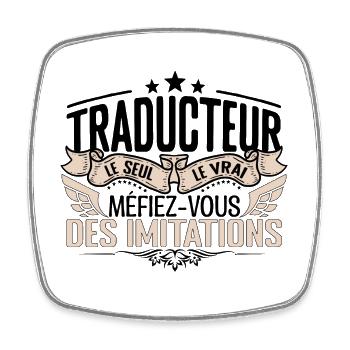 Traducteur cadeau Traducteur le vrai Traducteur - Magnet carré - blanc - Devant
