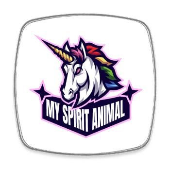 Unicorn is my spirit animal - Square fridge magnet - white - Front