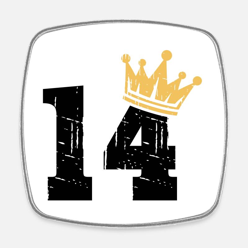 14 Crown 14e anniversaire 14 ans - Magnet carré - blanc