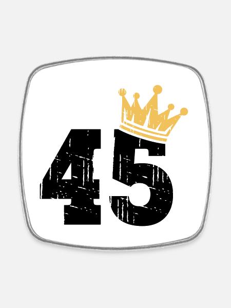 45 Crown 45th Birthday 45 Years - Square fridge magnet - white