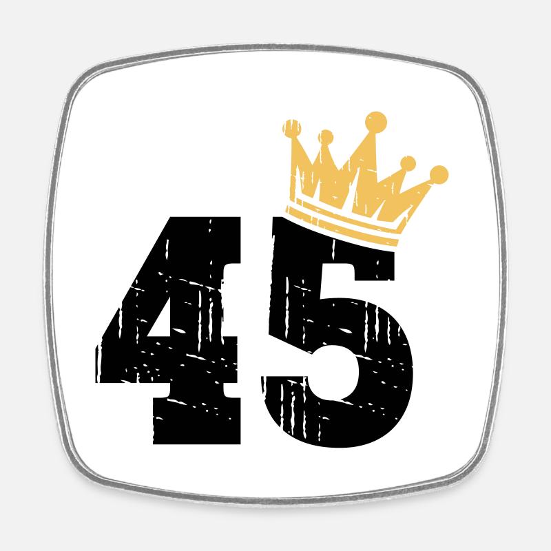 45 Crown 45th Birthday 45 Years - Square fridge magnet - white