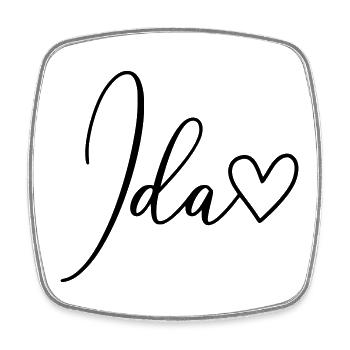 Ida Surname First Name Girl - Square fridge magnet - white - Front