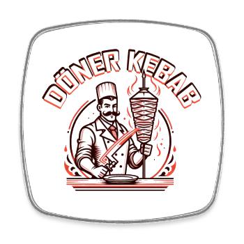 Official Cyber Doner Kebab T-Shirt - Square fridge magnet - white - Front
