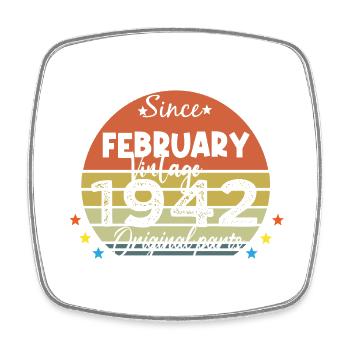 82 Years Old Made In 1942 Vintage February 1942 - Square fridge magnet - white - Front