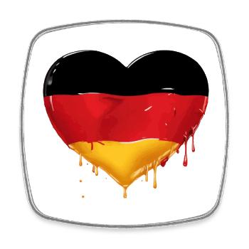 DEUTSCHLAND HERZ DEUTSCHLANDFAHNE DEUTSCHLAND - Viereckiger Kühlschrankmagnet - Weiß - Vorne