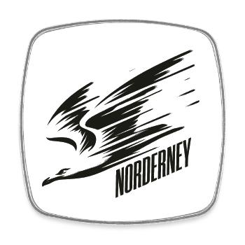 Norderney Sturzflug Tiefflieger Möwe Urlaub T-Shir - Viereckiger Kühlschrankmagnet - Weiß - Vorne