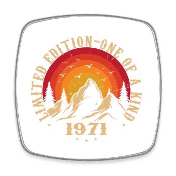 Vintage 1971 Retro 1971 Anniversary Gift 1971 - Square fridge magnet - white - Front