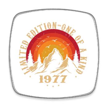 Vintage 1977 Retro 1977 Anniversary Gift 1977 - Square fridge magnet - white - Front