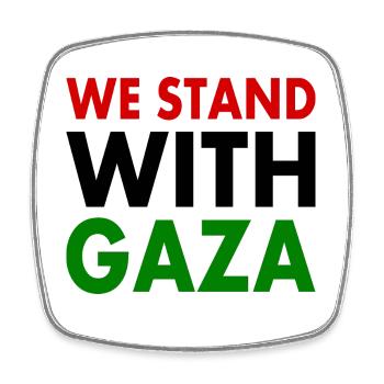 We stand with palestine - Square fridge magnet - white - Front