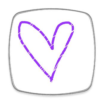 Coeur Violet Idée Cadeau Violet Amour En Amour - Magnet carré - blanc - Devant