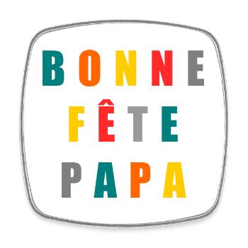 HAPPY FATHER'S DAY. DAD. FATHER'S DAY. FATHER - Square fridge magnet - white - Front