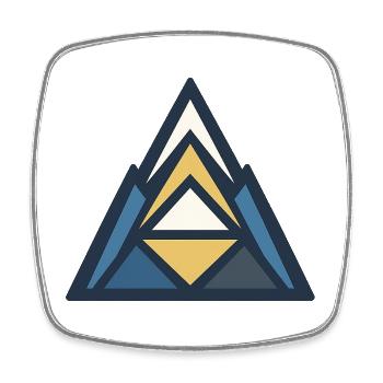 Geometrischer Berggipfel in Blau - Viereckiger Kühlschrankmagnet - Weiß - Vorne