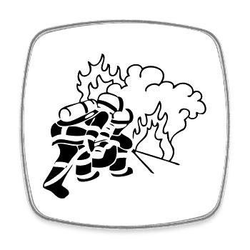 Freiwillige Feuerwehr , Shirt , Notfall, Hilfe(25) - Viereckiger Kühlschrankmagnet - Weiß - Vorne