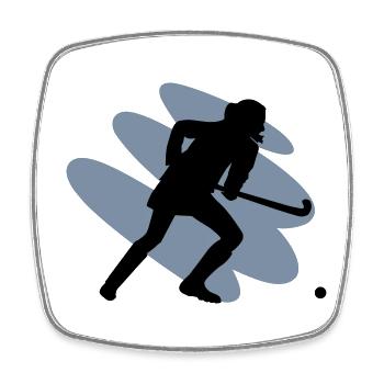 Fieldhockey Girl - Viereckiger Kühlschrankmagnet - Weiß - Vorne