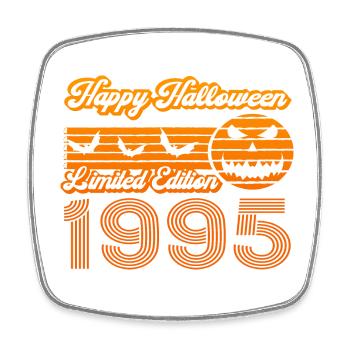Halloween Pumpkin Birthday Year of Construction 1995 Vintage - Square fridge magnet - white - Front