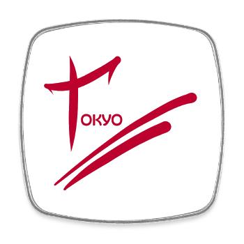 Tokyo Design - Rot - Viereckiger Kühlschrankmagnet - Weiß - Vorne