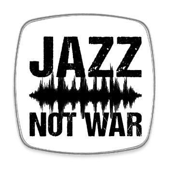 Jazz Not War Peace Jazz Musik - Viereckiger Kühlschrankmagnet - Weiß - Vorne