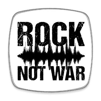 Rock Not War Rock N Roll Musik - Viereckiger Kühlschrankmagnet - Weiß - Vorne