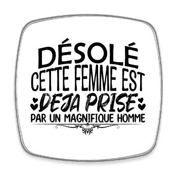 femme en couple femme mariée amoureuse !! - Magnet carré - blanc - Devant