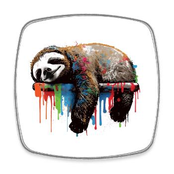 Graffiti Sloth - Square fridge magnet - white - Front