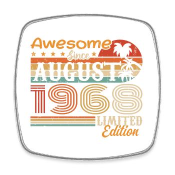1968 August Geschenkidee August 1968 - Viereckiger Kühlschrankmagnet - Weiß - Vorne