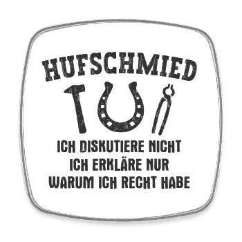 Hufschmied Hufeisen Schmied Schmiedezange - Viereckiger Kühlschrankmagnet - Weiß - Vorne