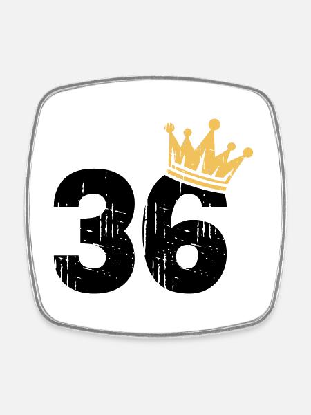36 Crown 36th Birthday 36 Years - Square fridge magnet - white