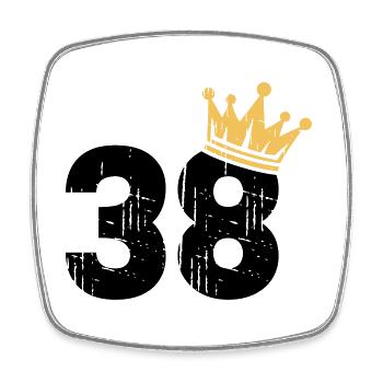 38 Crown 38th Birthday 38 years old - Square fridge magnet - white - Front