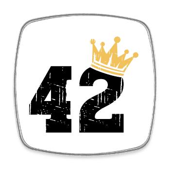 42 Crown 42nd Birthday 42 Years - Square fridge magnet - white - Front