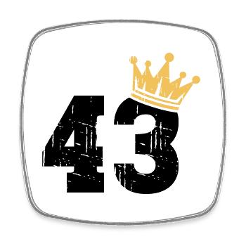 43 Crown 43rd birthday 43 years - Square fridge magnet - white - Front