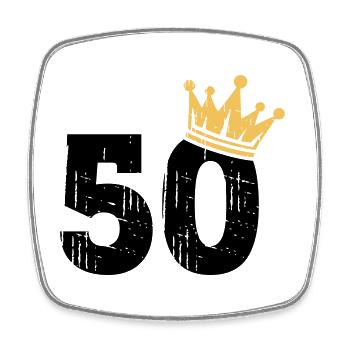 50 Crown 50th Birthday 50 Years - Square fridge magnet - white - Front