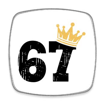 67 Crown 67e anniversaire 67 ans - Magnet carré - blanc - Devant