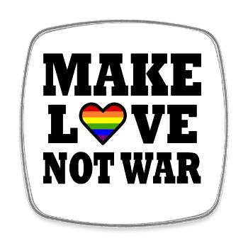 Make love not war - Square fridge magnet - white - Front