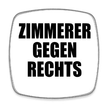 Zimmerer gegen rechts - Viereckiger Kühlschrankmagnet - Weiß - Vorne