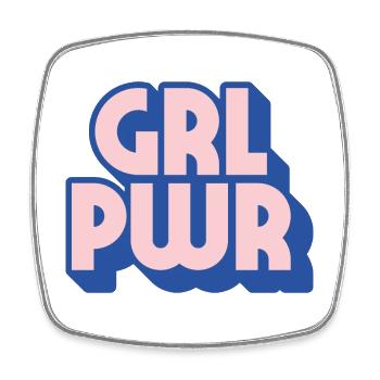 Girl Power - Viereckiger Kühlschrankmagnet - Weiß - Vorne
