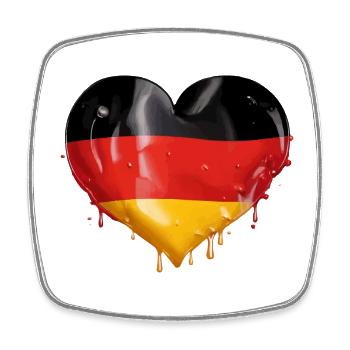 DEUTSCHLAND HERZ DEUTSCHLANDFLAGGE DEUTSCHLAND - Viereckiger Kühlschrankmagnet - Weiß - Vorne