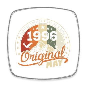 May 1996 Vintage Born In May 1996 Birthday - Square fridge magnet - white - Front