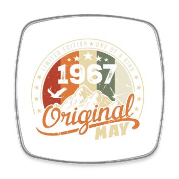 Mai 1967 Vintage Nées En Mai 1967 Anniversaire - Magnet carré - blanc - Devant