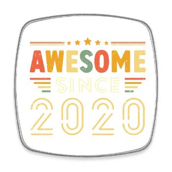 Vintage Legend 2020 Geschenk von 2020 - Geboren im Jahr 2020 - Viereckiger Kühlschrankmagnet - Weiß - Vorne