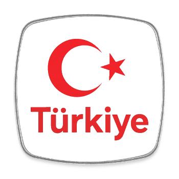 Türkische Stern-Crescent Kunst - Viereckiger Kühlschrankmagnet - Weiß - Vorne