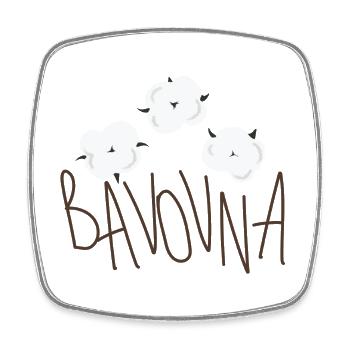 Bavovna - Cotton - Square fridge magnet - white - Front