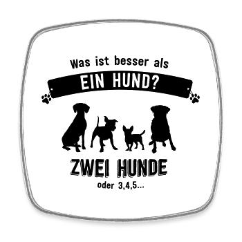Zwei Hunde - Viereckiger Kühlschrankmagnet - Weiß - Vorne