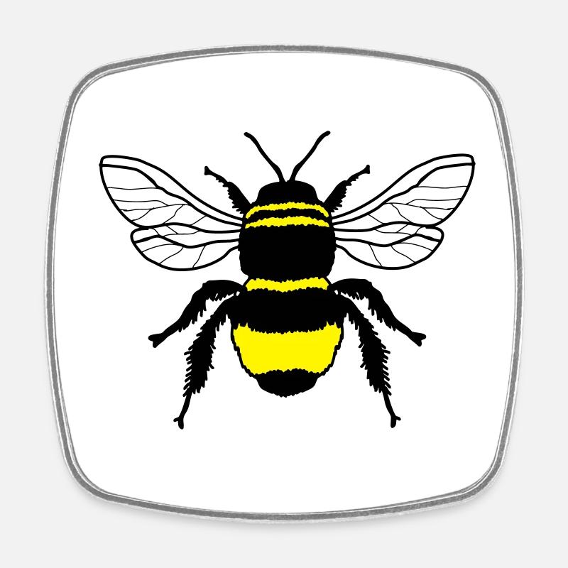 Bee - Square fridge magnet - white